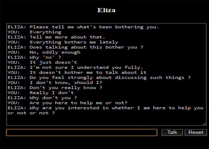 چت‌بات الیزا / eliza chatbot